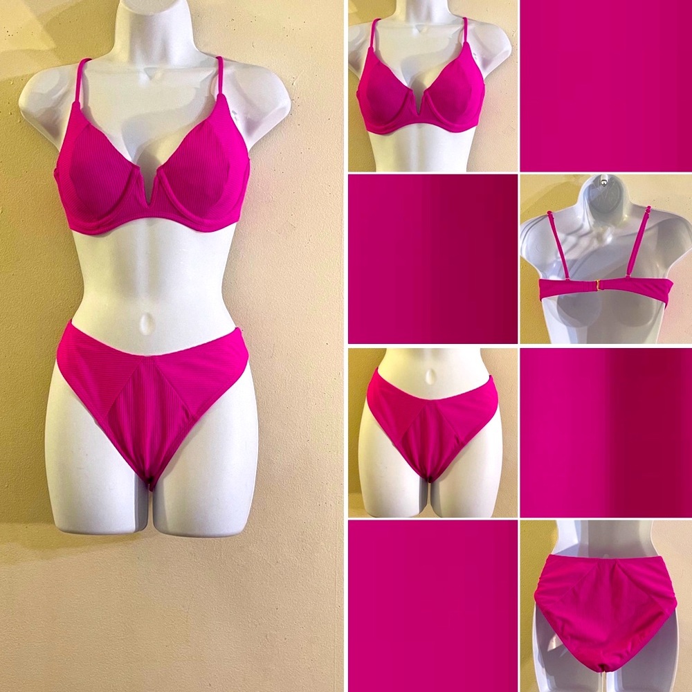 COPY - Ambrielle Ribbed Hipster Bikini Swimsuit